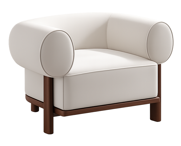 Modern Bolster Arm Lounge Chair