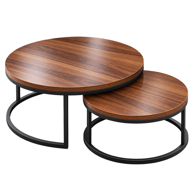 Round Nesting Coffee Table Set