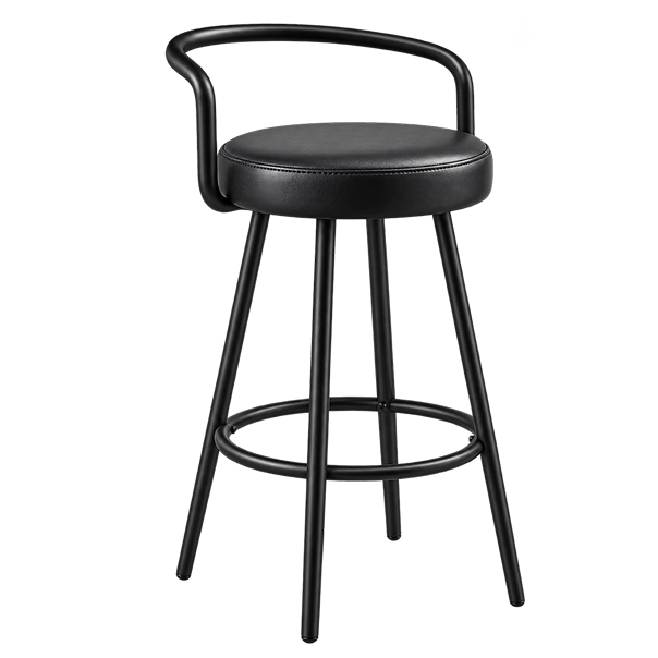 Minimalist Round Upholstered Bar Stool