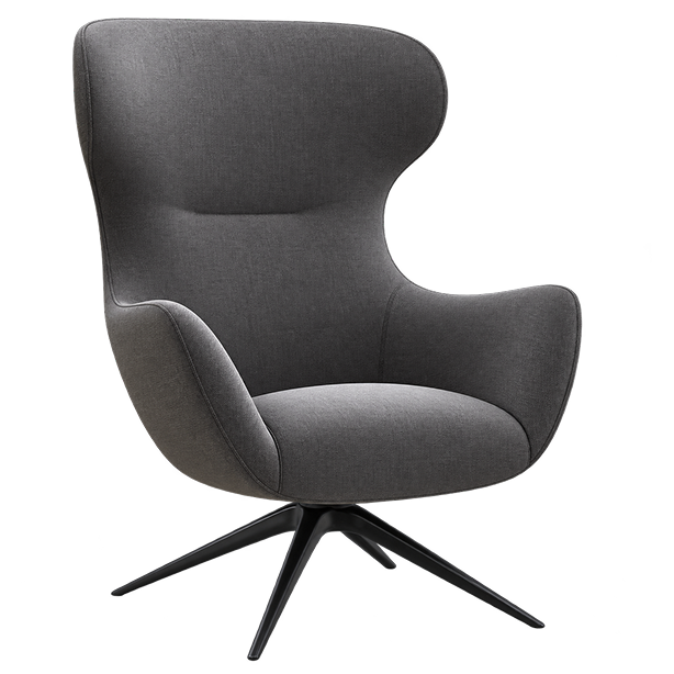 Contemporary High-Back Swivel Lounge Chair
