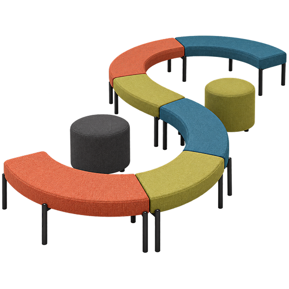 Curved Modular Restaurant Booth Sofa