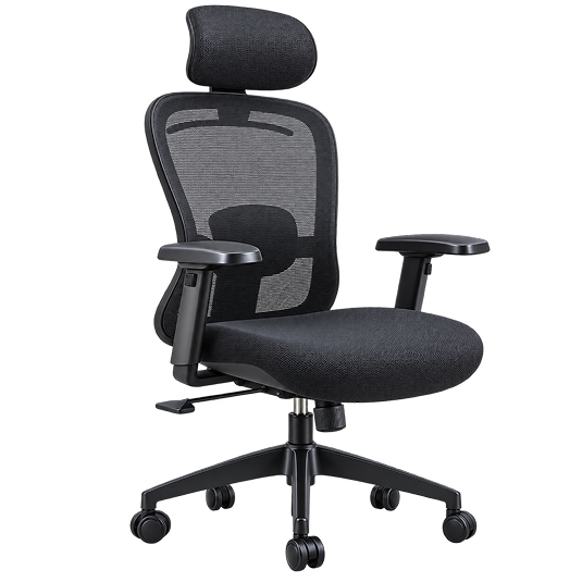 Contemporary Mesh Visitor Chair with Armrests