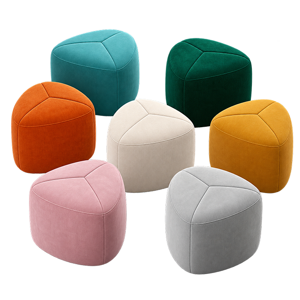 Contemporary Triangular Upholstered Ottoman