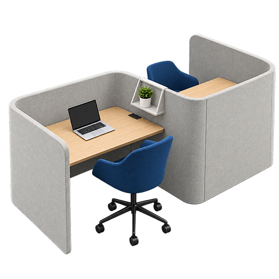 Dual Acoustic Privacy Workstation Pod