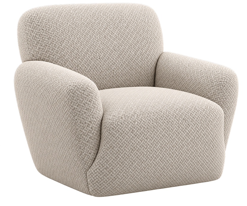 Modern Ivory Woven Lounge Chair