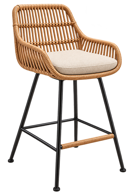 Modern Woven Rattan Bar Chair