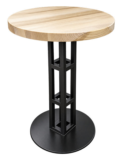 Modern Geometric Oak Bar Table