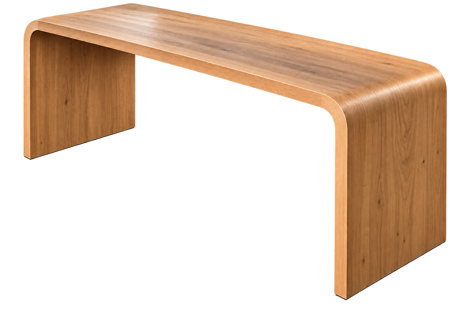 Modern Curved Oak Bar Table