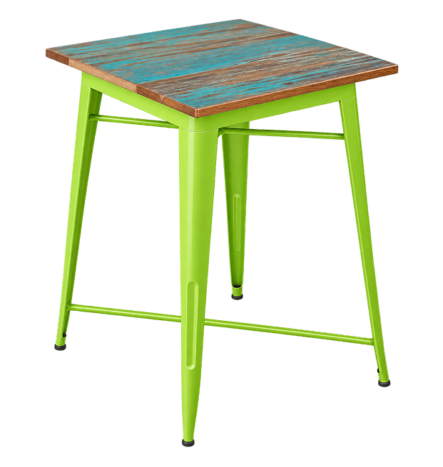 Lime Green Rustic Industrial Bar Table