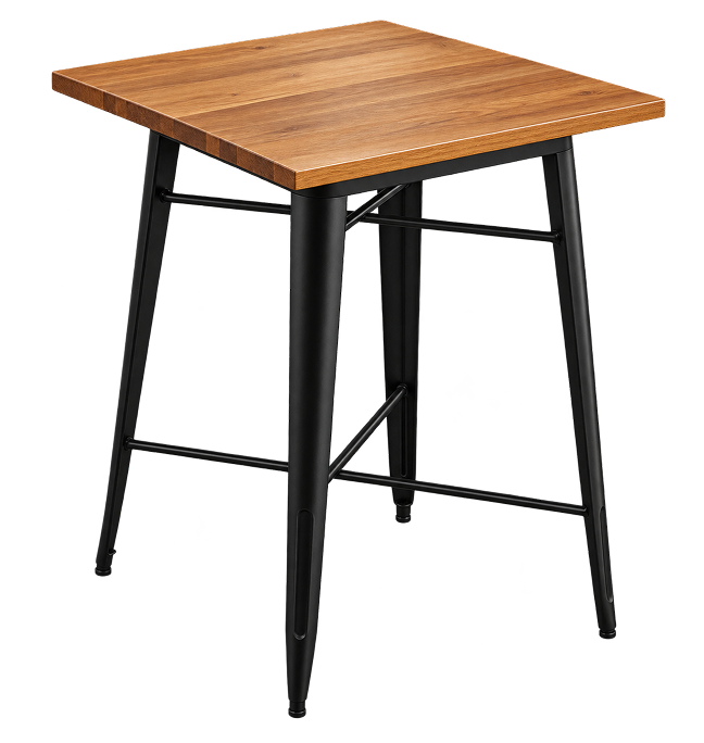 Modern Oak Industrial Bar Table