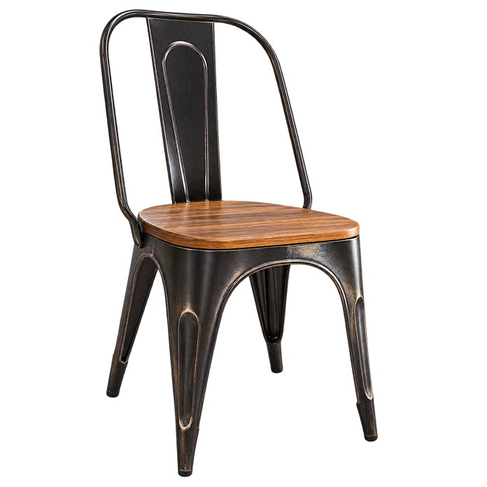 Vintage Industrial Metal Café Chair