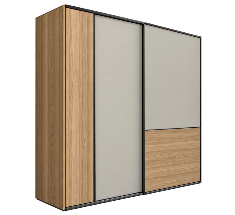 Modern Two-Tone Sliding Door Wardrobe