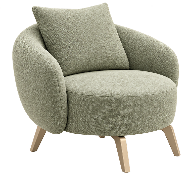 Sage Green Curved Lounge Chair