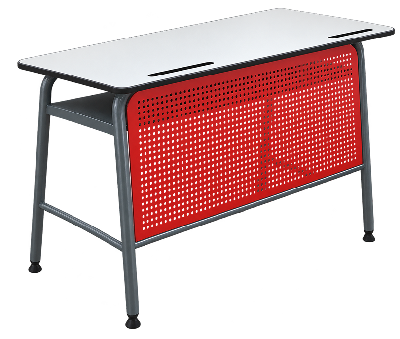 Modern Red Perforated Panel Desk