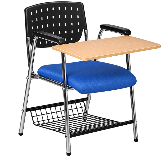 Blue Training Chair with Tablet Desk