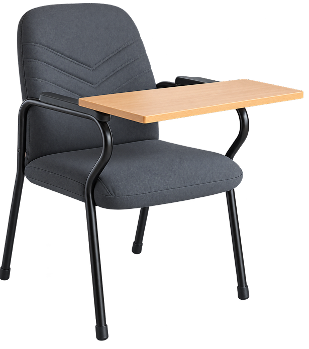 Modern Charcoal Classroom Chair with Tablet