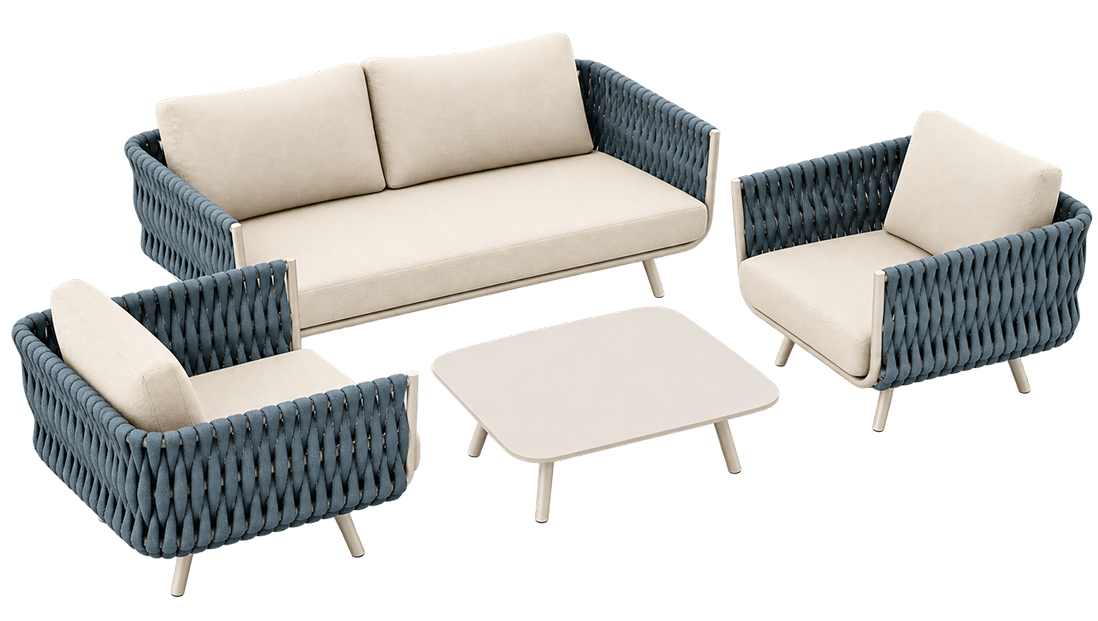 Caspian Rope Outdoor Sofa Set