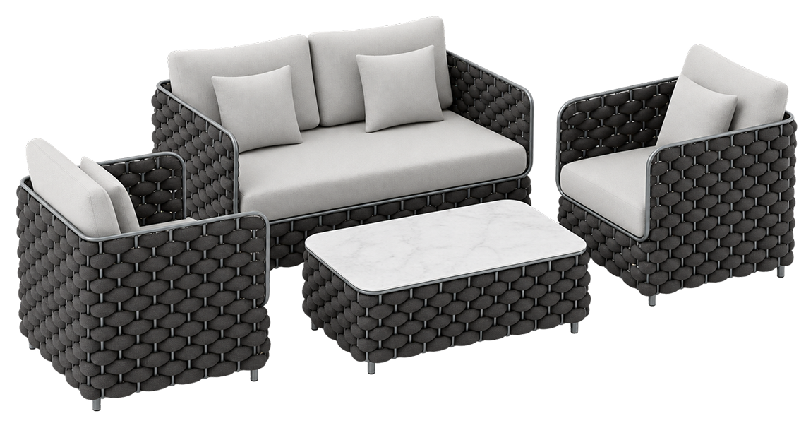 Contemporary Woven Outdoor Sofa Set